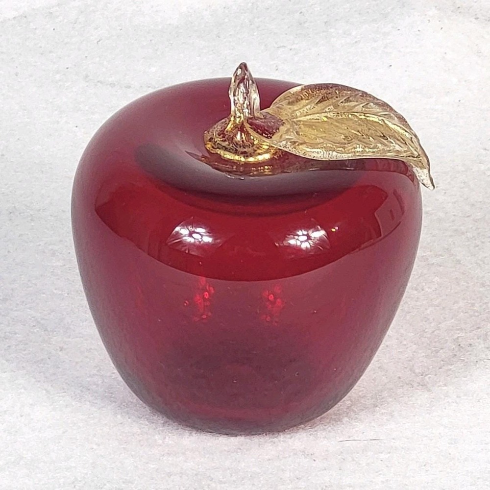 Eau De Murano Limited Edition 104/500 Carlo Moretti Signed Red Glass Apple